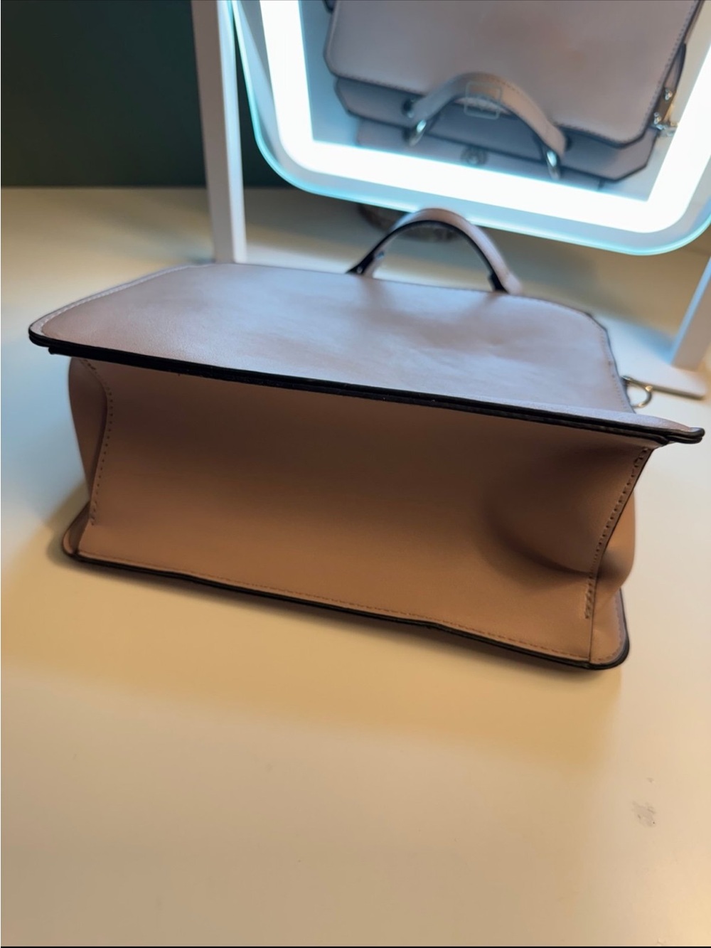 Steve Madden Beige/Tan Structured Crossbody with Detachable Coin Pouch - Picture 4 of 7